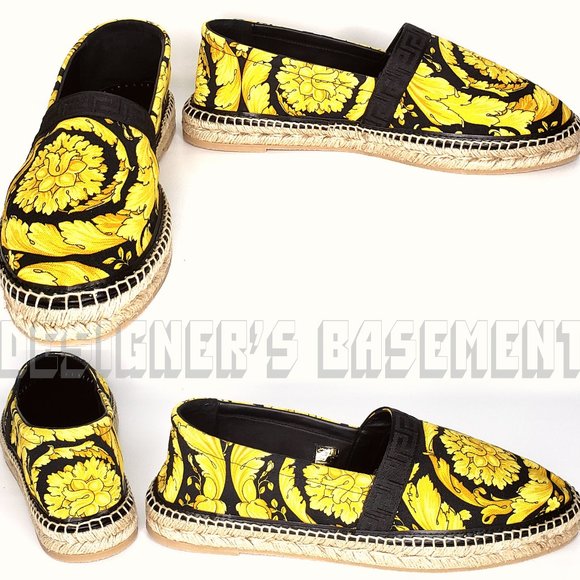 Versace Yellow and Black Slip-On Loafers - Picture 6 of 9